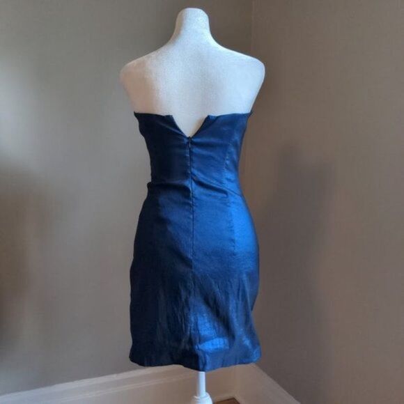 Vintage 1990s y2k Jessica McClintock Mini Dress Strapless Formal Jrs Homecoming - Picture 3 of 6